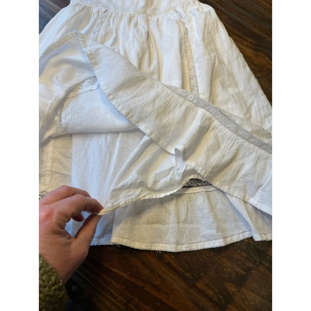 Gap Kids White Cotton Gauze Lace Trimmed Sundress with‎ Tie Straps Size 4